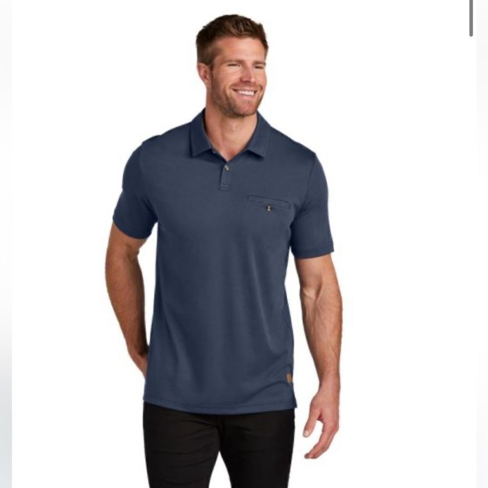 Travis Mathew Sunsetters Pocket Polo Short Sleeve Shirt Blue Nights